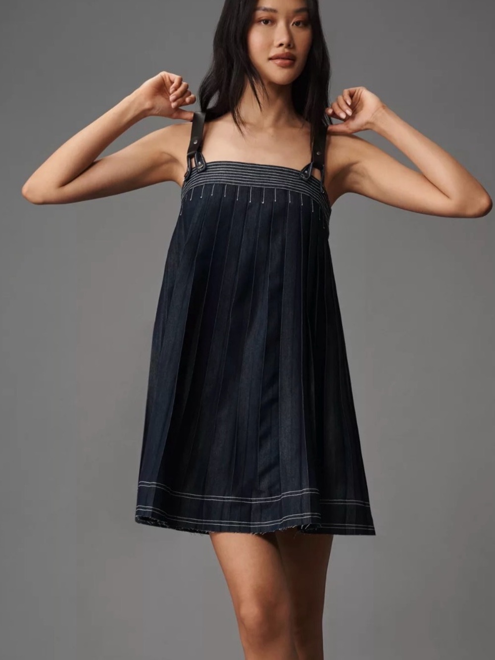 Anthropologie Pilcro Denim Babydoll Mini Dress XS